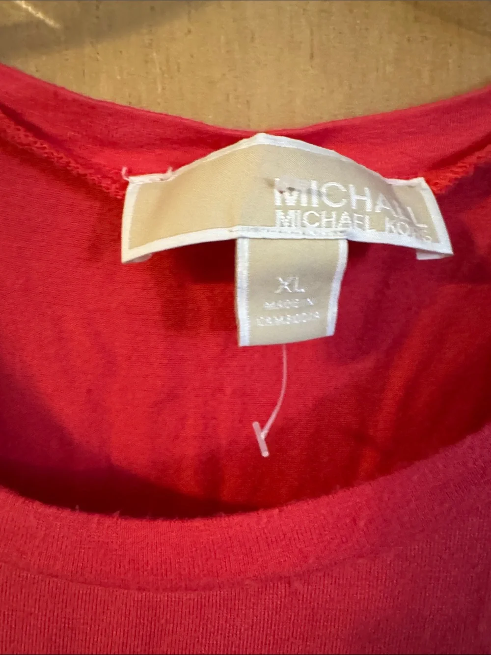 Michael Kors Bright Pink/Coral Crewneck Sleeveless Tunic Sheer Hem X-Large
